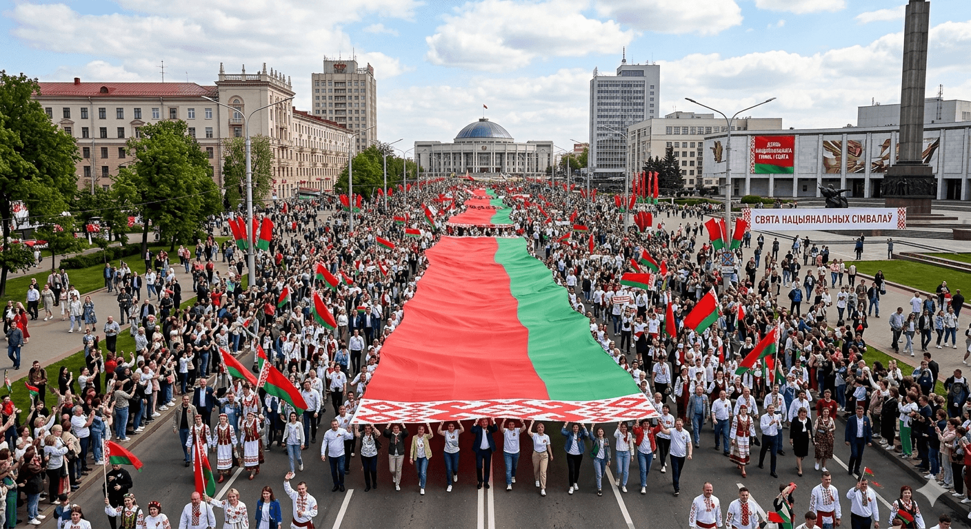 Belarus Celebrates Day of National Anthem, Emblem, and Flag with Historic Procession