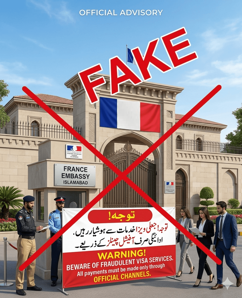 France Warns Pakistani Visa Applicants Against Fraudulent Impersonation Scams